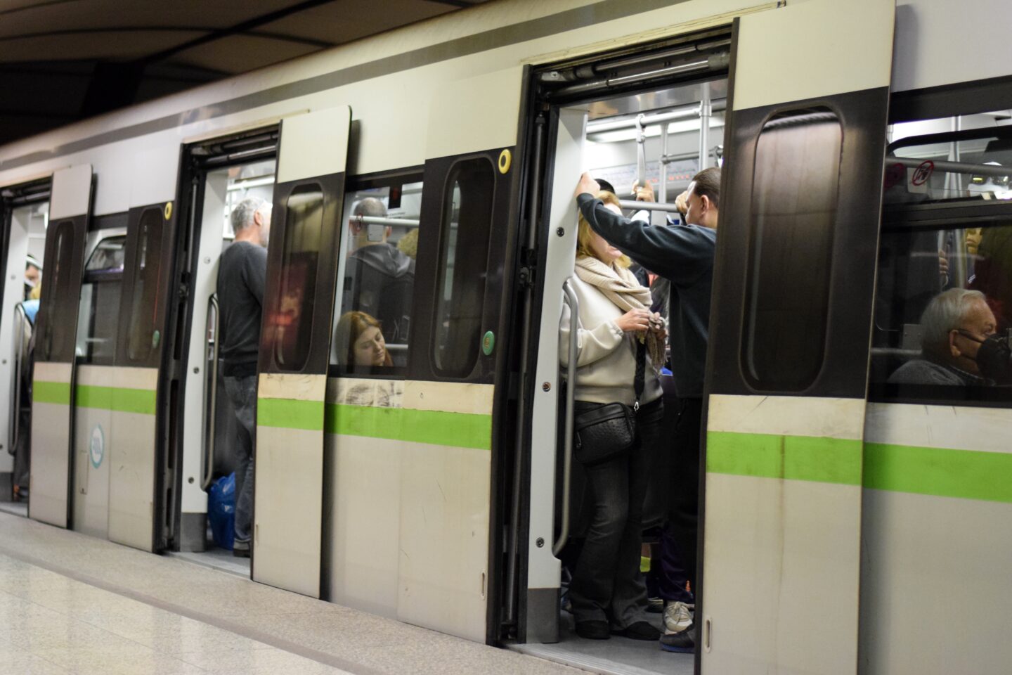Athens metro is always busy