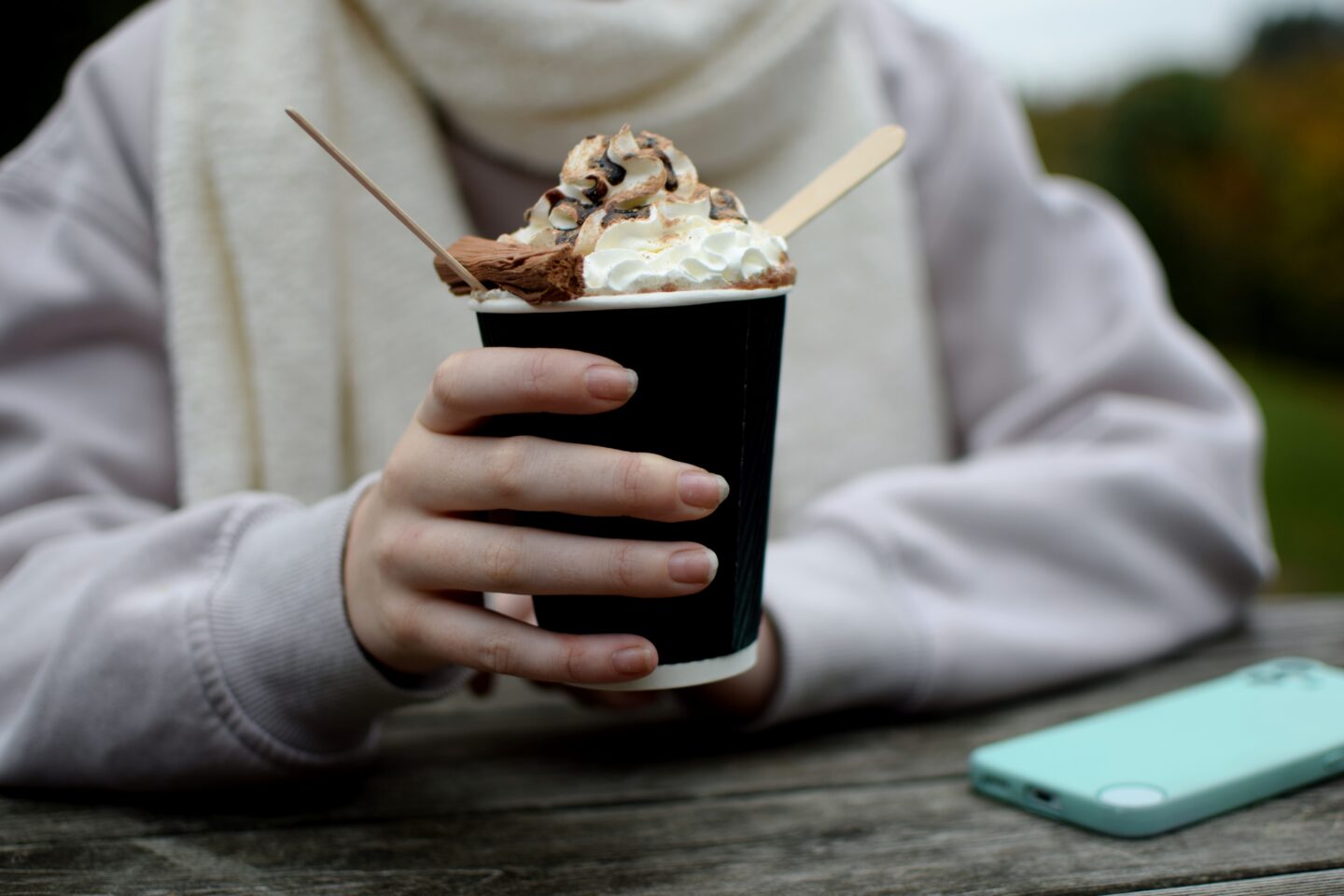 Tandle Hill Country Park - cafe hot chocolate