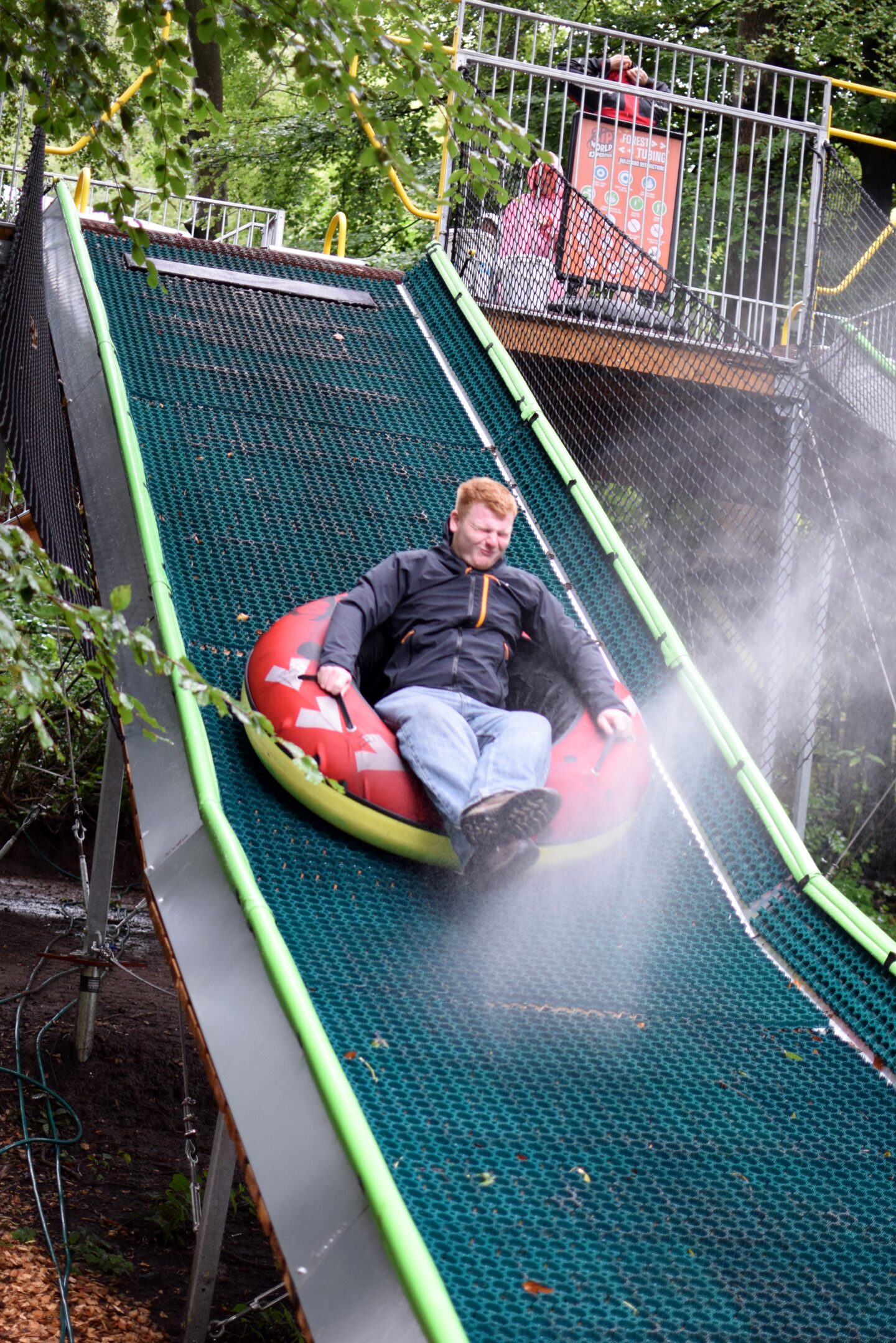 Zip World Manchester Forest Tubing - You will get wet
